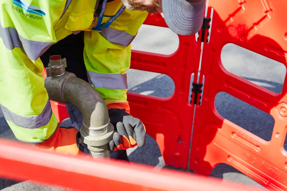 A yorkshire water engineer working on site.